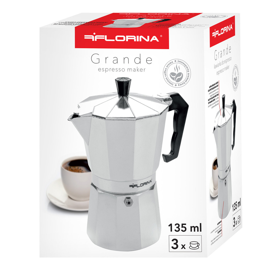 Kawiarka aluminiowa do espresso Florina Grande na 3 filiżanki