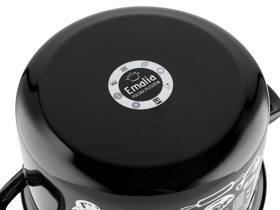 Garnek emaliowany prosty Kitchen Black 20cm 4,1L