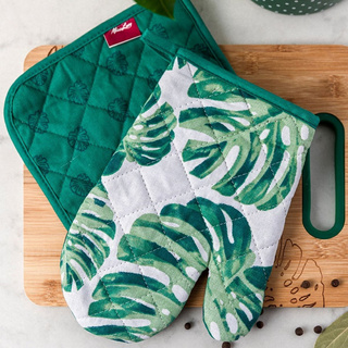 Rękawica kuchenna 18x25 cm i łapka kuchenna 20x20 cm Miss Lucy Giungla