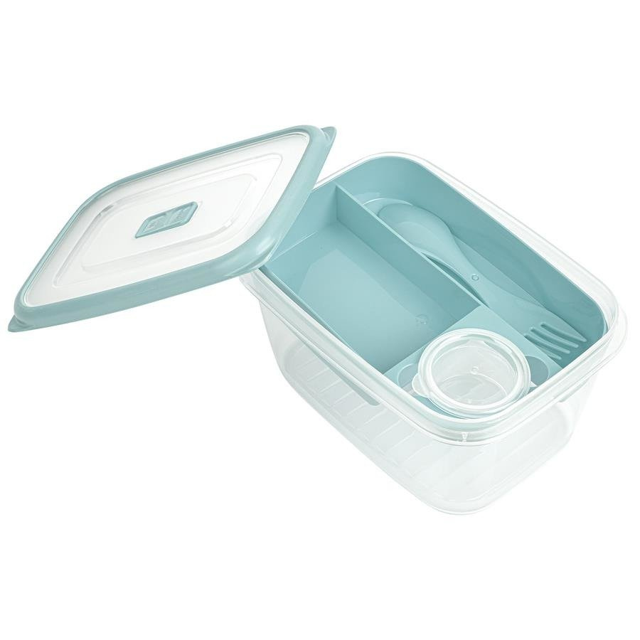 Pojemnik śniadaniowy z przekładką Praktyczna niebieski 1,7 l 19,5 x 14 x 10 cm