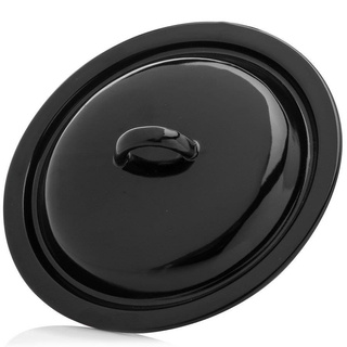 Pokrywka emaliowana Emalia Polska Pleszew 20 cm czarna