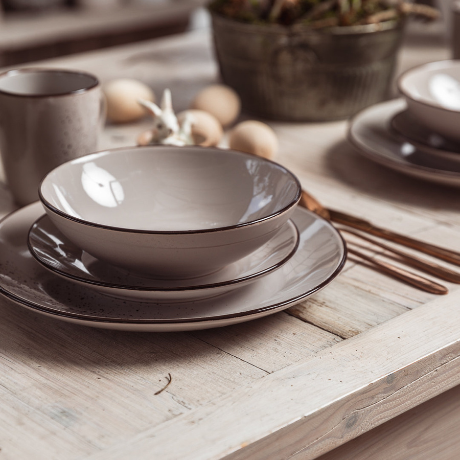 Talerz płytki ceramiczny Florina Azzuro 27 cm brązowy