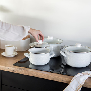 Garnek emaliowany Emalia Polska Pleszew Pyza Diamond 22 cm 5,3 l