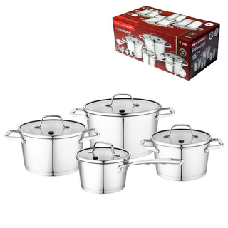 Komplet garnków ze stali nierdzewnej Florina Professional 8 elementów