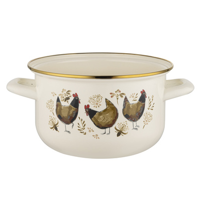 Garnek emaliowany złota kurka 22 cm 6l