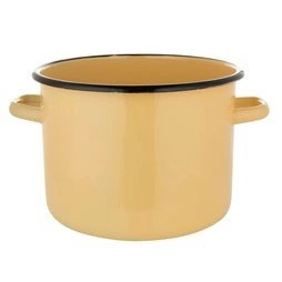 Garnek emaliowany na indukcję i gaz Emalia Polska Pleszew kremowy 22 cm 6 l