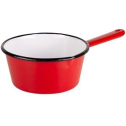 Rondel emaliowany Emalia Polska Pleszew gładki skośny bez pokrywki 16 cm 1,2 l czerwony