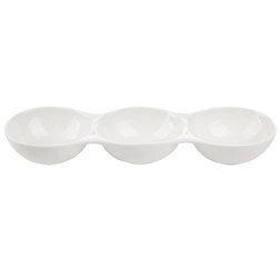 Półmisek trójdzielny porcelanowy do dipów Florina Adria 33 x 10,2 x 4,5 cm