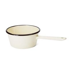 Rondel emaliowany Emalia Polska Pleszew gładki skośny bez pokrywki 16 cm 1,2 l kremowy