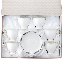 Filiżanki ze spodkiem Florina Liric New Bone China 6 osób 12 sztuk