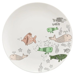 Talerz deserowy porcelanowy dla dziecka Florina Rybki 20 cm