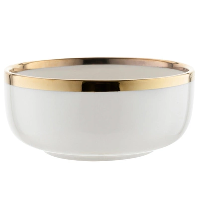 Salaterka porcelanowa Florina Berlotti 15 cm biało-złota