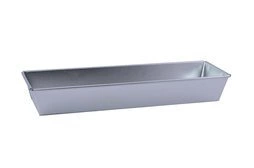 Keksówka kopertowa ocynowana do pieczenia babek, keksów i pasztetów 40x13x6 cm srebrna 