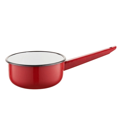 Rondel emaliowany na indukcję i gaz Emalia Polska Pleszew czerwony 16 cm 1,3 l