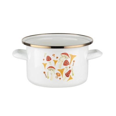 Garnek emaliowany Emalia Polska Pleszew Grzybki 16 cm 2 l