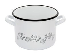 Garnek emaliowany prosty bez pokrywki Emalia Polska Pleszew Merrylove 16 cm 2,5 l