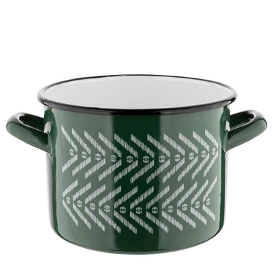 Garnek emaliowany na indukcję Emalia Polska Pleszew Boho 22cm 6,25 l zielony