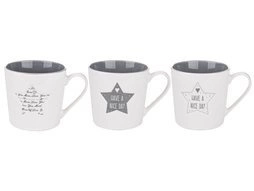 Kubek ceramiczny do kawy i herbaty Florina Grey Stars 380 ml