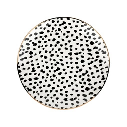 Talerz deserowy porcelanowy Florina Black Avenue Gabrielle 20 cm czarno-biały