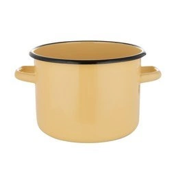 Garnek emaliowany na indukcję i gaz Emalia Polska Pleszew kremowy 20 cm 4,5 l