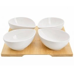 Miseczki do dipów Adria łezka kpl 4 szt. na podstawce 15cm Florina