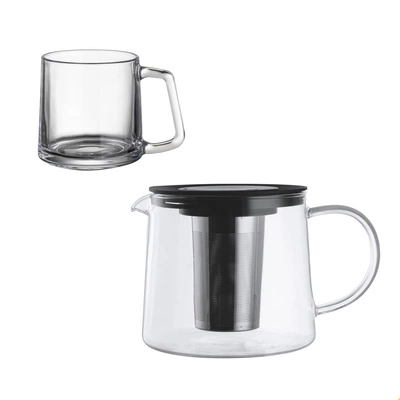 Zestaw kubków Florina Stella + dzbanek z zaparzaczem Baron