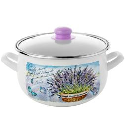 Garnek emaliowany Emalia Polska Pleszew Lavanda 20 cm 4,2 l