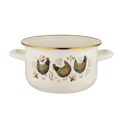 Garnek emaliowany złota kurka 16 cm 2 l