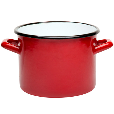 Garnek emaliowany Emalia Polska Pleszew 20 cm 4,7 l czerwony
