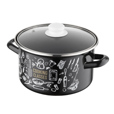 Garnek emaliowany prosty Kitchen Black 20cm 4,1L