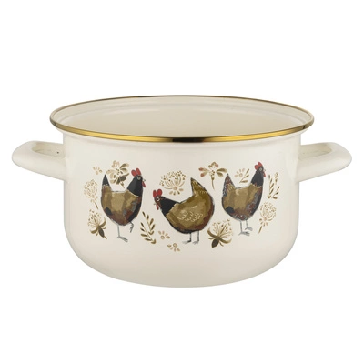 Garnek emaliowany złota kurka 22 cm 6l