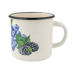 Kubek emaliowany na indukcję i gaz Emalia Polska Pleszew Borówka 11 cm 1 l