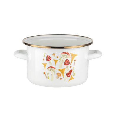 Garnek emaliowany Emalia Polska Pleszew Grzybki 18 cm 2,65 l