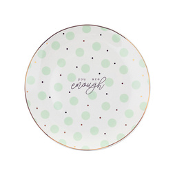 Talerz deserowy Florina Mint Dots 20 cm