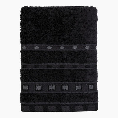 Ręcznik bawełniany Miss Lucy Michael Basic 70x140 cm czarny