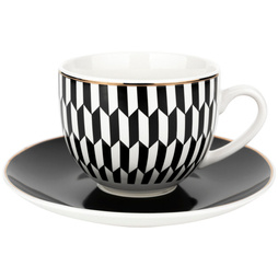 Filiżanka porcelanowa Florina Black Avenue Chanella 240 ml czarno-biała