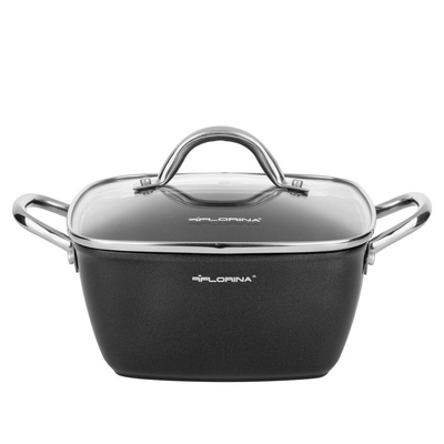 Garnek aluminiowy Florina Nelio kwadratowy z pokrywką 20 cm 2,5 l