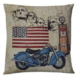 Dwustronna poszewka dekoracyjna Miss Lucy United States 45 x 45 