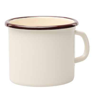 Kubek emaliowany Emalia Polska Pleszew 12 cm 1,24 l kremowy