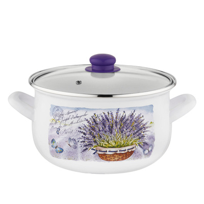 Garnek emaliowany Emalia Polska Pleszew Lavanda 18 cm 3 l