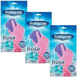 3x Rękawice lateksowe Rosa - Praktyczna - M