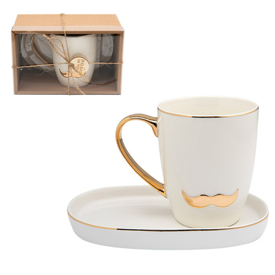 Kubek prezentowy porcelanowy Florina Moustache 360 ml