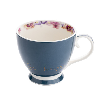 Kubek na nóżce Bratki niebieski 400 ml