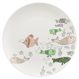 Talerz deserowy porcelanowy dla dziecka Florina Rybki 20 cm 