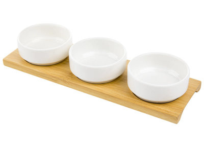 Miseczki do dipów Adria okrągłe komplet 3 szt. na podstawce Florina