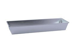 Keksówka kopertowa ocynowana do pieczenia babek, keksów i pasztetów 40x13x6 cm srebrna 