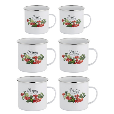 Zestaw kubków emaliowanych Emalia Polska Pleszew Kalina 9cm; 12 cm | 500 ml; 1,25 l