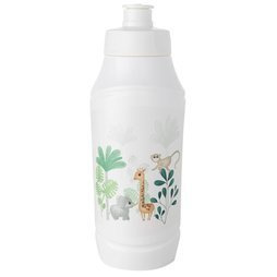 Bidon szkolny / butelka z ustnikiem dla dzieci Praktyczna Forever Young Safari 375 ml biały