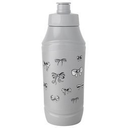 Bidon szkolny / butelka z ustnikiem dla dzieci Praktyczna Forever Young Kokardki 375 ml szary