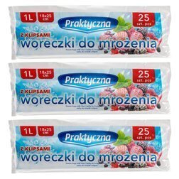 3x Woreczki do zamrażania praktyczna 1l 25szt